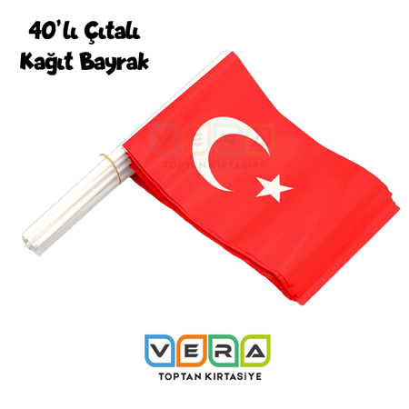 40'lı Büyük Boy Çıtalı Bayrak 22x30 cm