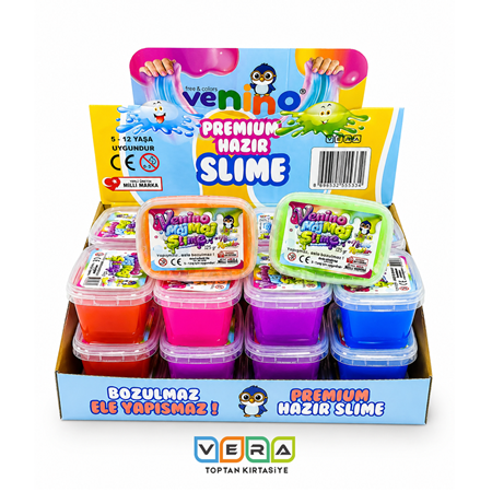 Venino Moj Moj Hazır Slime Neon Renkler 125 Gr 24 lü Stant