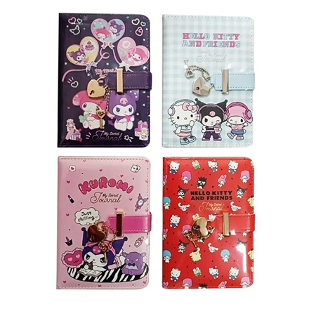 Kuromi Journal Kilitli Günlük Defter A6 192 Sayfa 80 Gr. x 16 Lı Stand