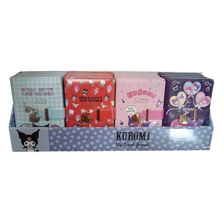 Kuromi Journal Kilitli Günlük Defter A6 192 Sayfa 80 Gr. x 16 Lı Stand